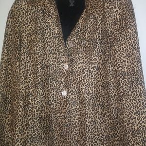 SILK LEOPARD PRINT LINED JACKET